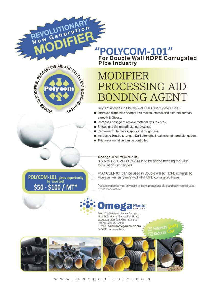 “POLYCOM-101” Çift Cidarlı HDPE Koruge Boru Endüstrisi İçin