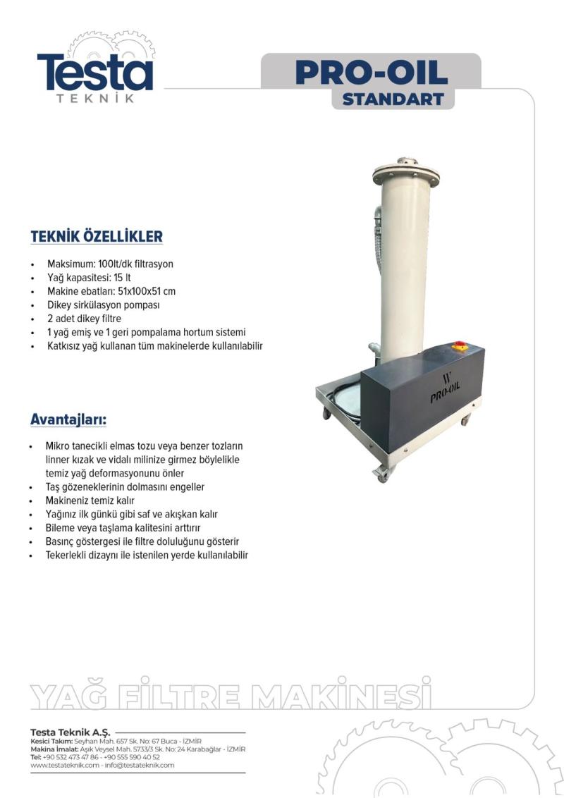 PRO-OIL yağ filtre makinesi