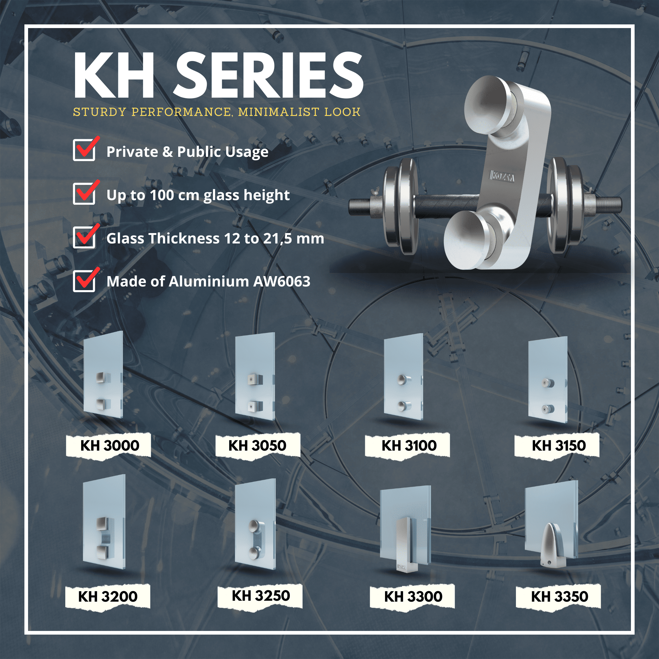 KH SERIES - GLASS ADAPTERS