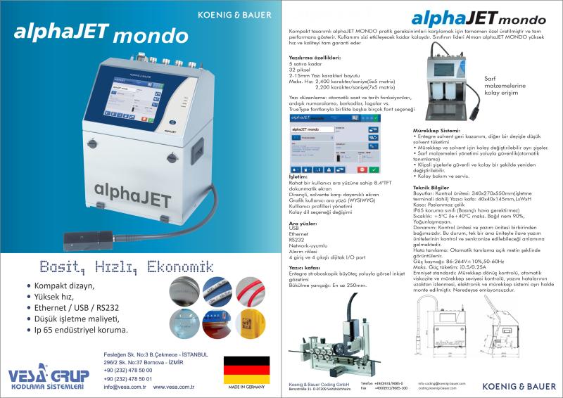 ALPHAJET  MONDO İNKJET KODLAMA MAKİNASI