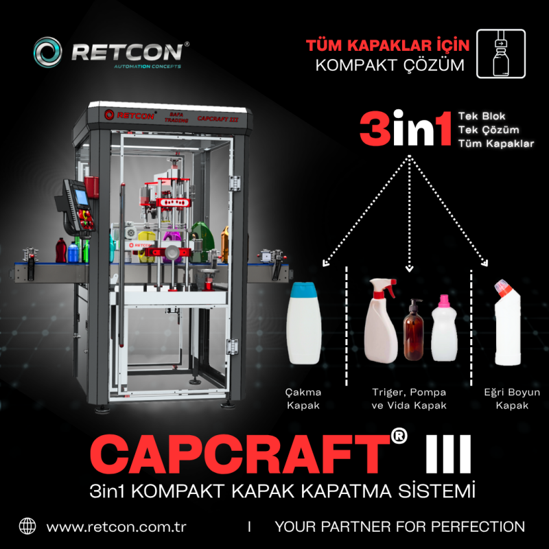 CapCRAFT Serisi Kapak Kapatma Makineleri