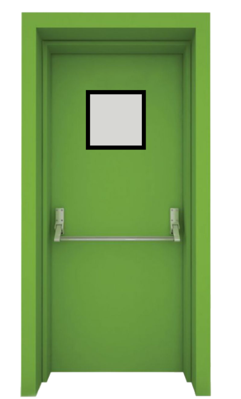 Single Wing Fire Door With Glass Culvert