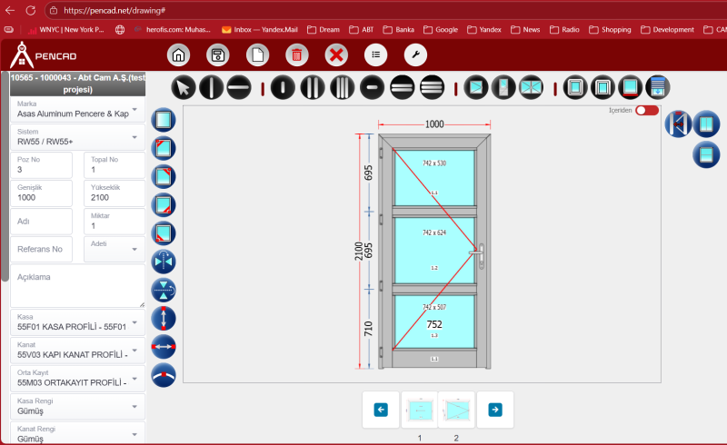pencad.net Pencere Üretim Programı