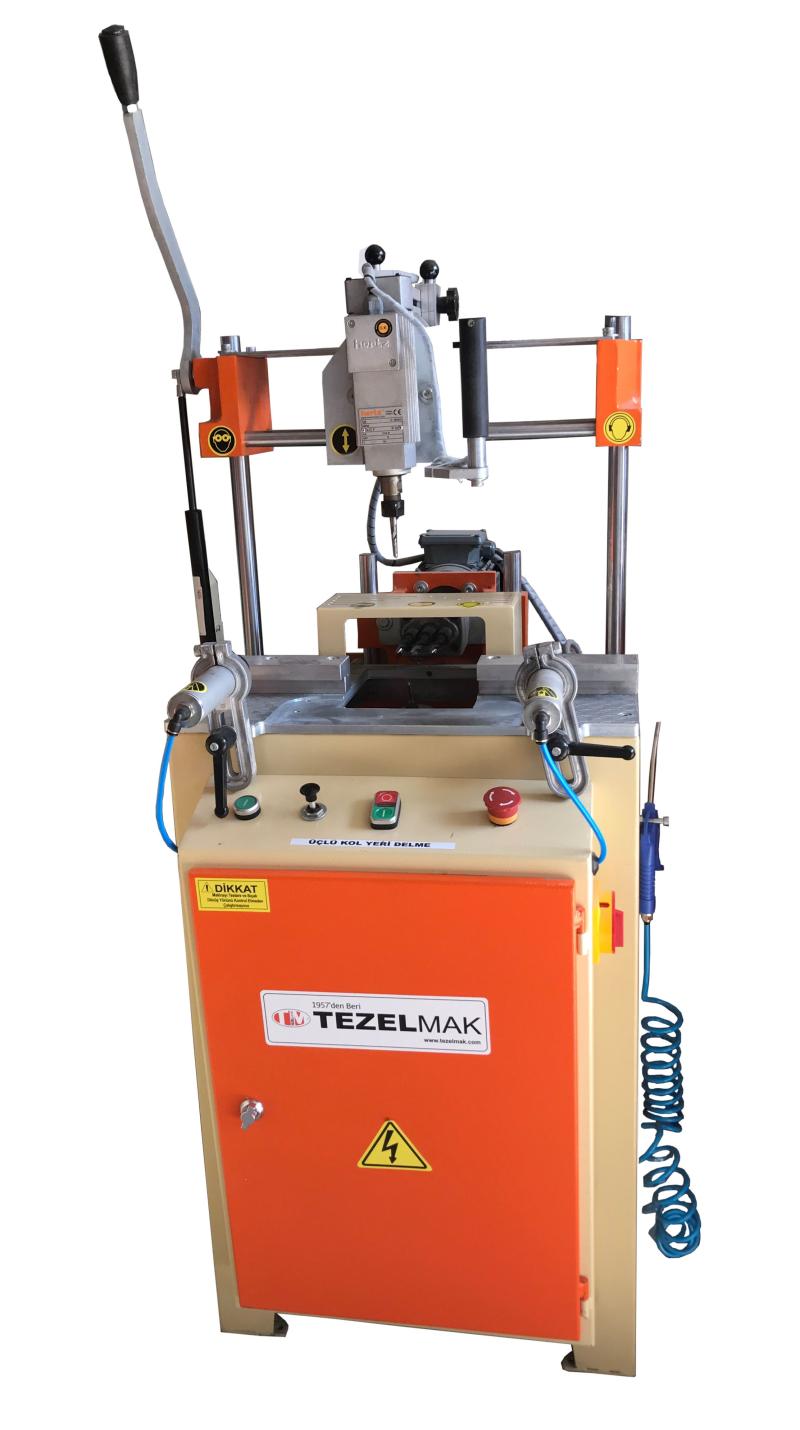 AUTOMATIC TRIPLE NECKLACE DRILLING, CHANNEL AND WATER DRAIN OPENING MACHINE