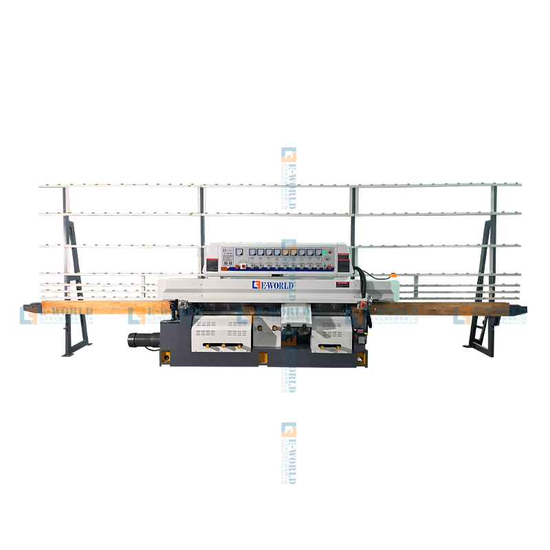 Straight line glass edging and polishing machine