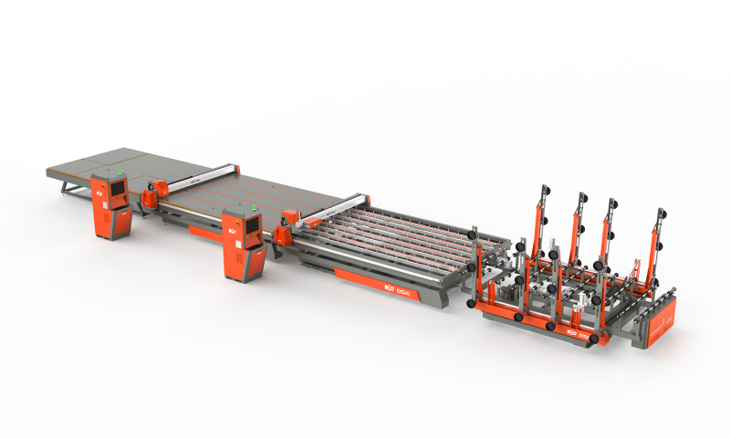 AUTOMATIC(LASER DRILLING) GLASS CUTTING MACHINE(FOUR-SECTION)