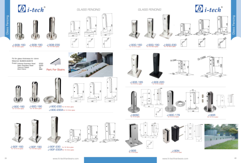 Zemin yayı, Yama Bağlantısı, Kulplar, Duş menteşesi, Cam braketler, Cam kilitler