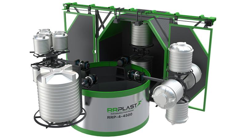 RRP-4-4500 DÖRT İSTASYONLU ÇİFT EKSENLİ DÖNÜŞ KALIPLAMA MAKİNESİ