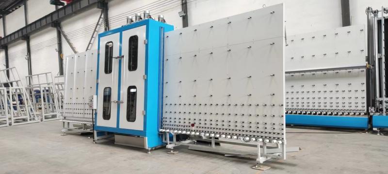 Vertical glass washing machine