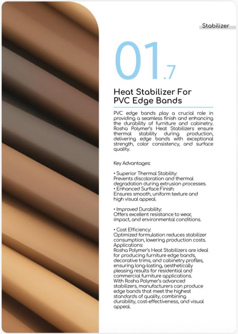 PVC Kenar Bantları için Isı Stabilizatörü