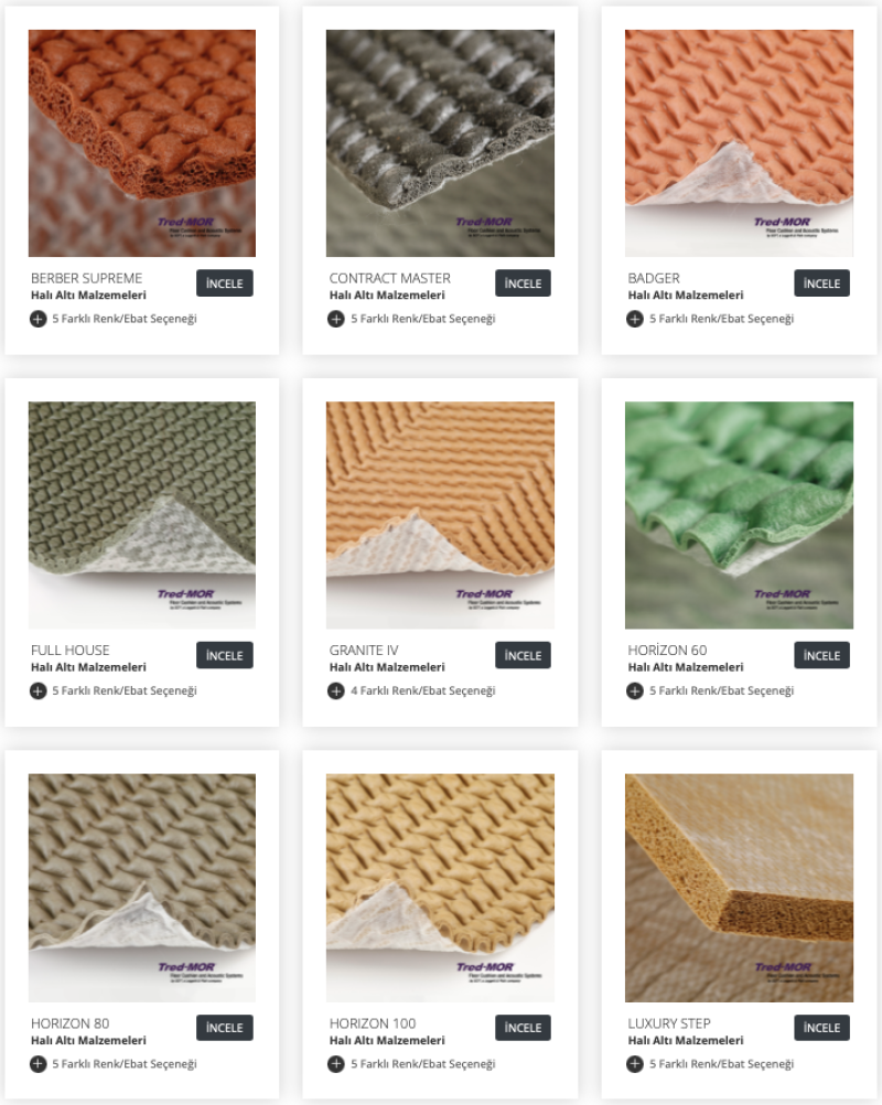 Halı Altı Malzemeleri