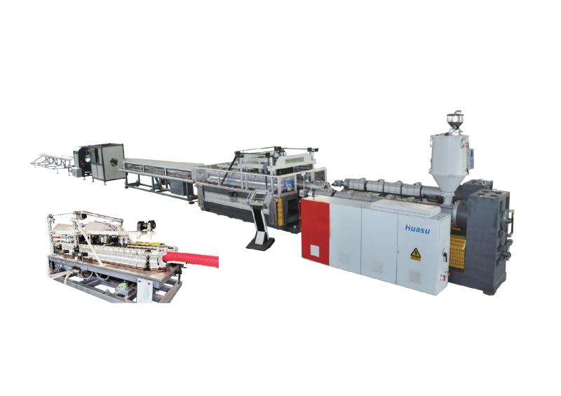 MPP / PVC-M (H) Güç Dişleme / Kanalizasyon Drenajı Çift Duvar Oluklu Boru Ekstrüzyon Hattı (ID75-250 mm)