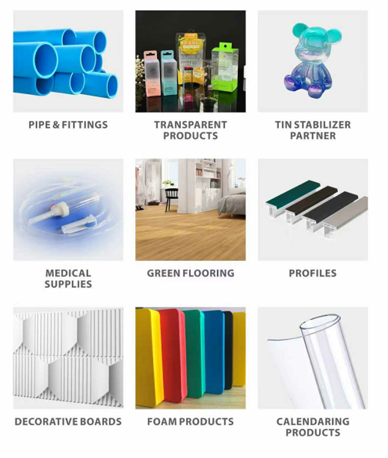 Ca/Zn-Stabilizers,Waxes,Processing auxiliaries,Stearates,Black pigments