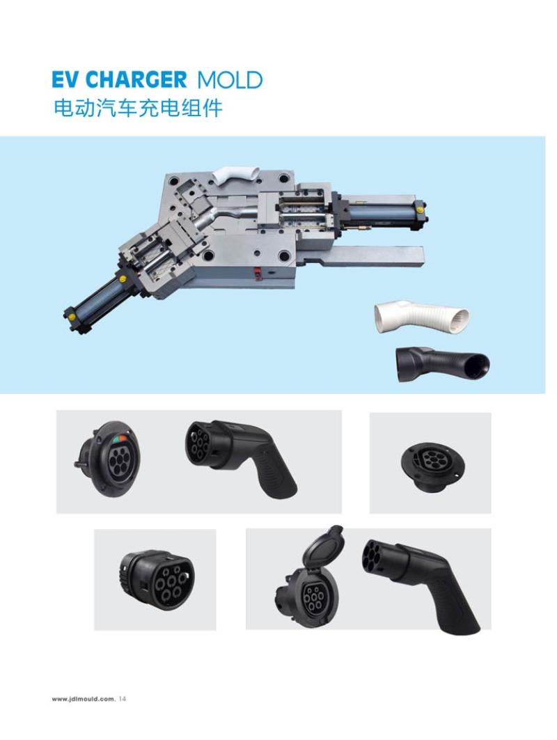 Plastic injection mould for EV changer