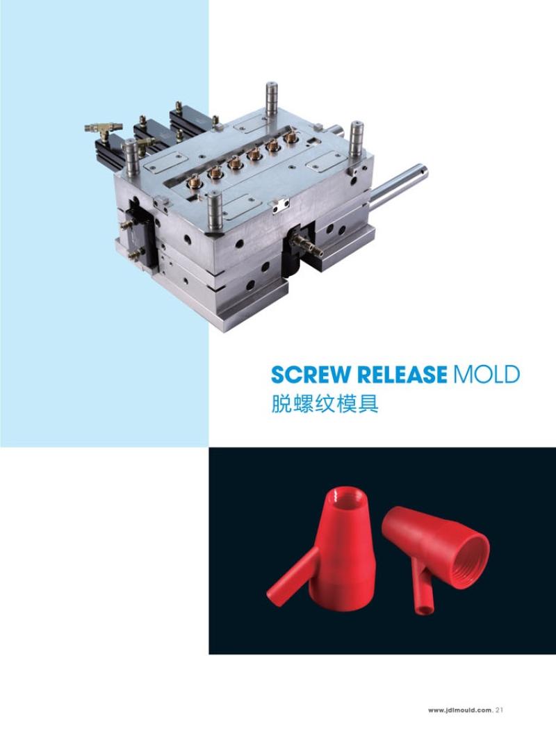Plastic injection mould for thread parts