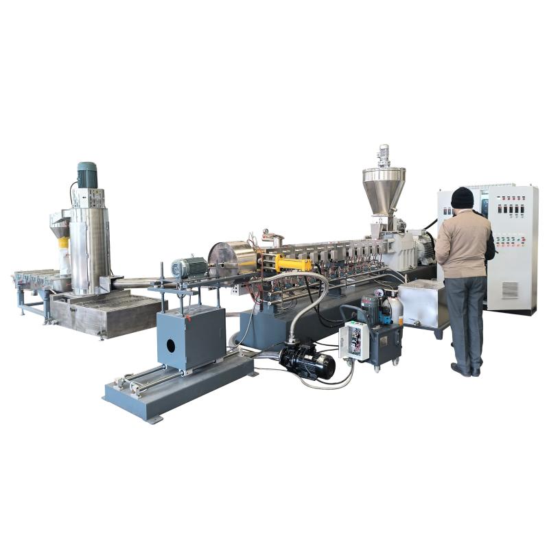 Plastik birleştirme ve peletleme hattı için HTE65 çift vidalı ekstruder