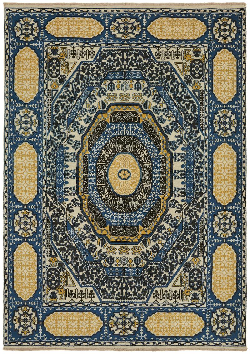 Hand-Knotted Wool Rug - 1