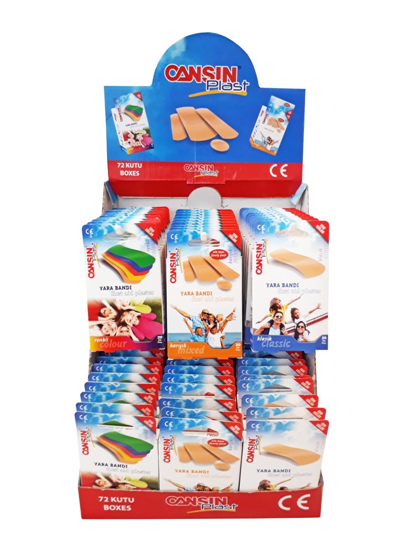 Cansınplast First Aid Plasters-Classic,Mixed,Colour,Design