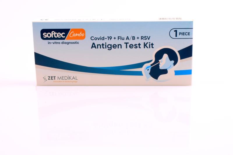 SOFTEC COMBO Covid-19 + Flu A/B + RSV Antigen Test Kit