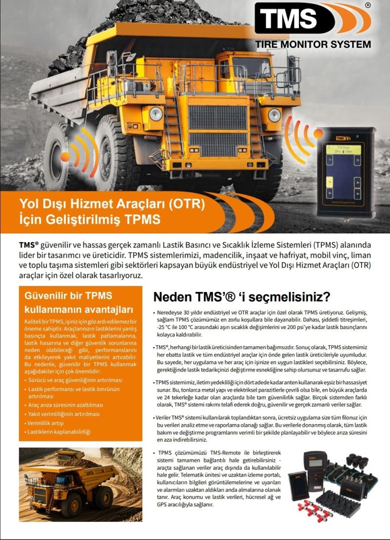 TMS marka lastik basınç ve sıcaklık takip sistemi