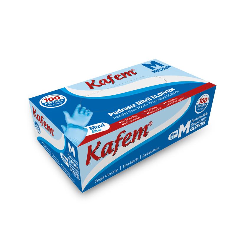Mavi Nitril Pudrasız Muayene Eldiveni