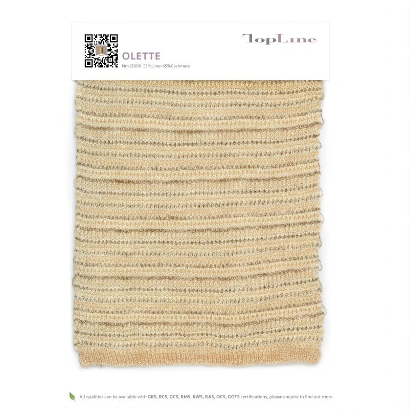 Keten ve kaşmir karışımı iplikleri