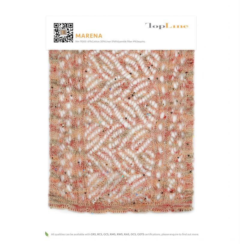 Pamuk, keten karışımı paillet iplik