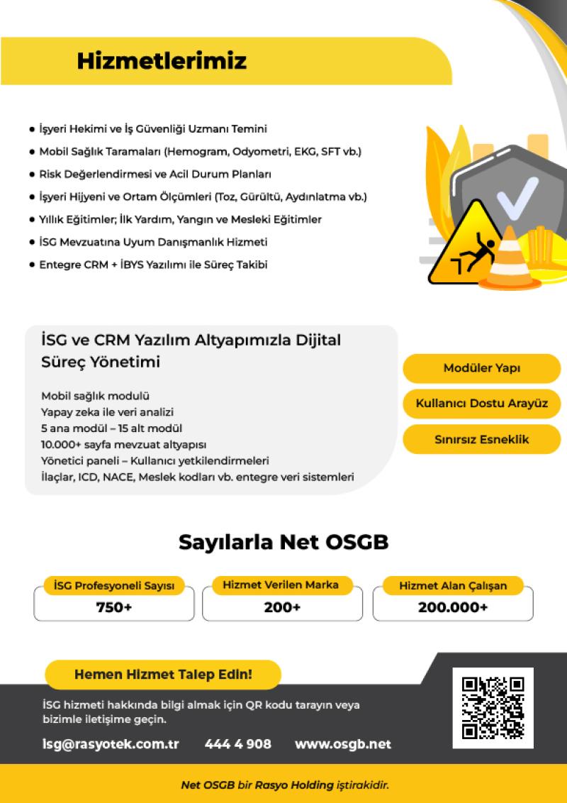 NET OSGB İŞ SAĞLIĞI VE GÜVENLİĞİ HİZMETİ