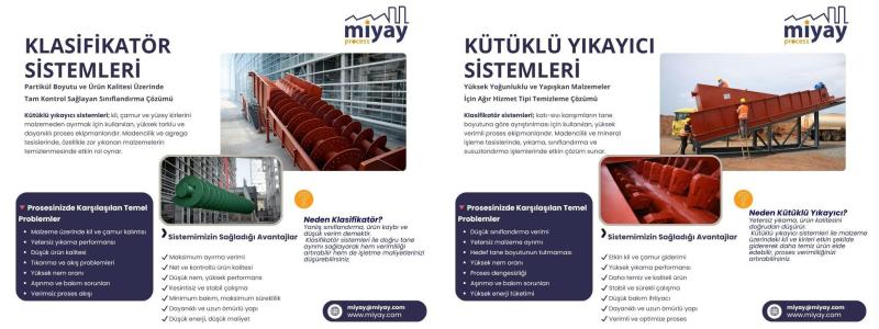 KLASİFİKATÖR SİSTEMLERİ / KÜTÜKLÜ YIKAYICI SİSTEMLERİ