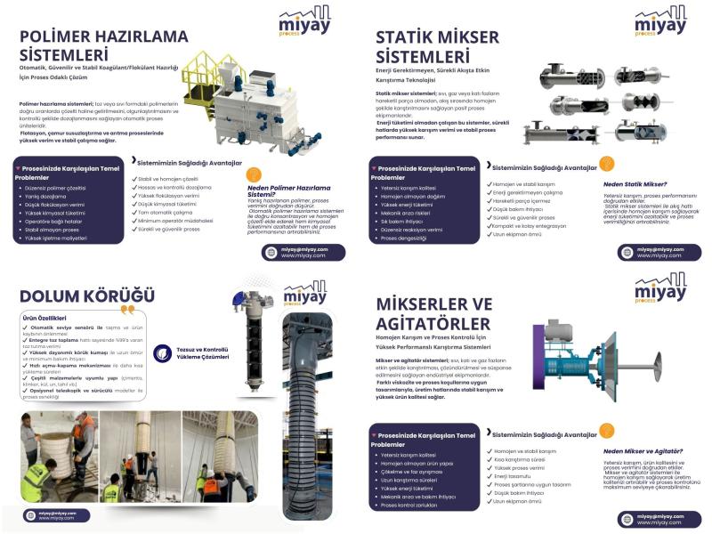 Polimer Hazırlama/Dolum Körüğü/Statik Mikser / Agitatörler