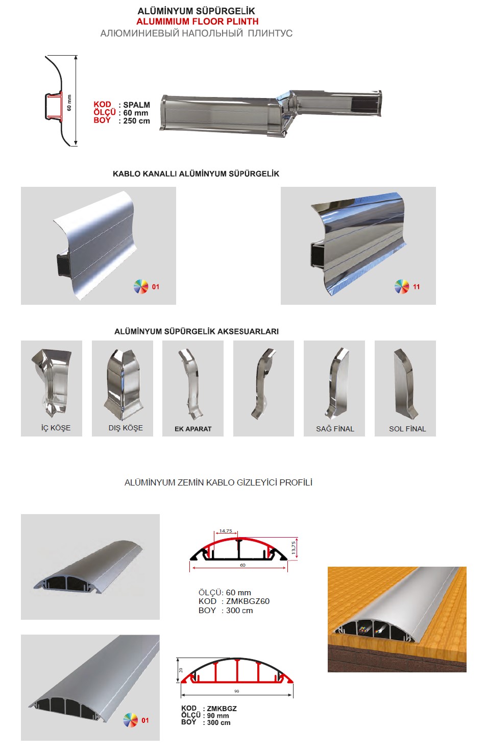 PVC ve ALUMINYUM ZEMİN SÜPÜRGELİKLERİ