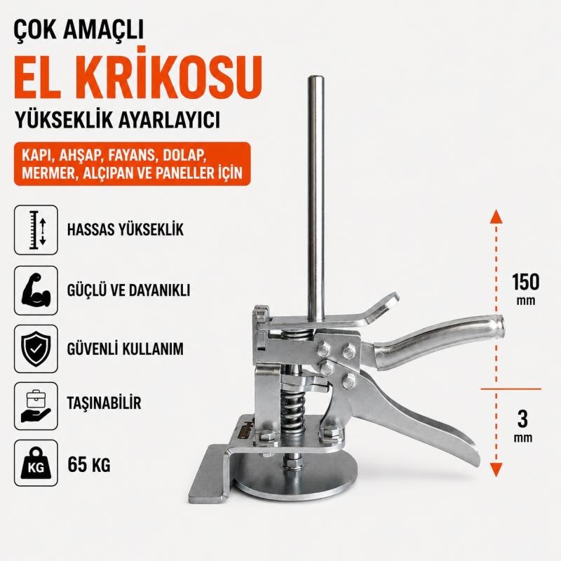ÇOK AMAÇLI EL KRİKOSUKAPI, AHŞAP, FAYANS, DOLAP,MERMER, ALÇIPAN VE PANELLER İÇİNYÜKSEKLİK AYARLAYICI