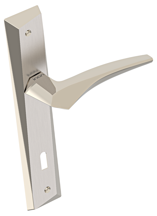AS-259 YASEMIN DOOR HANDLE ON PLATE NICKEL SATIN NORMAL
