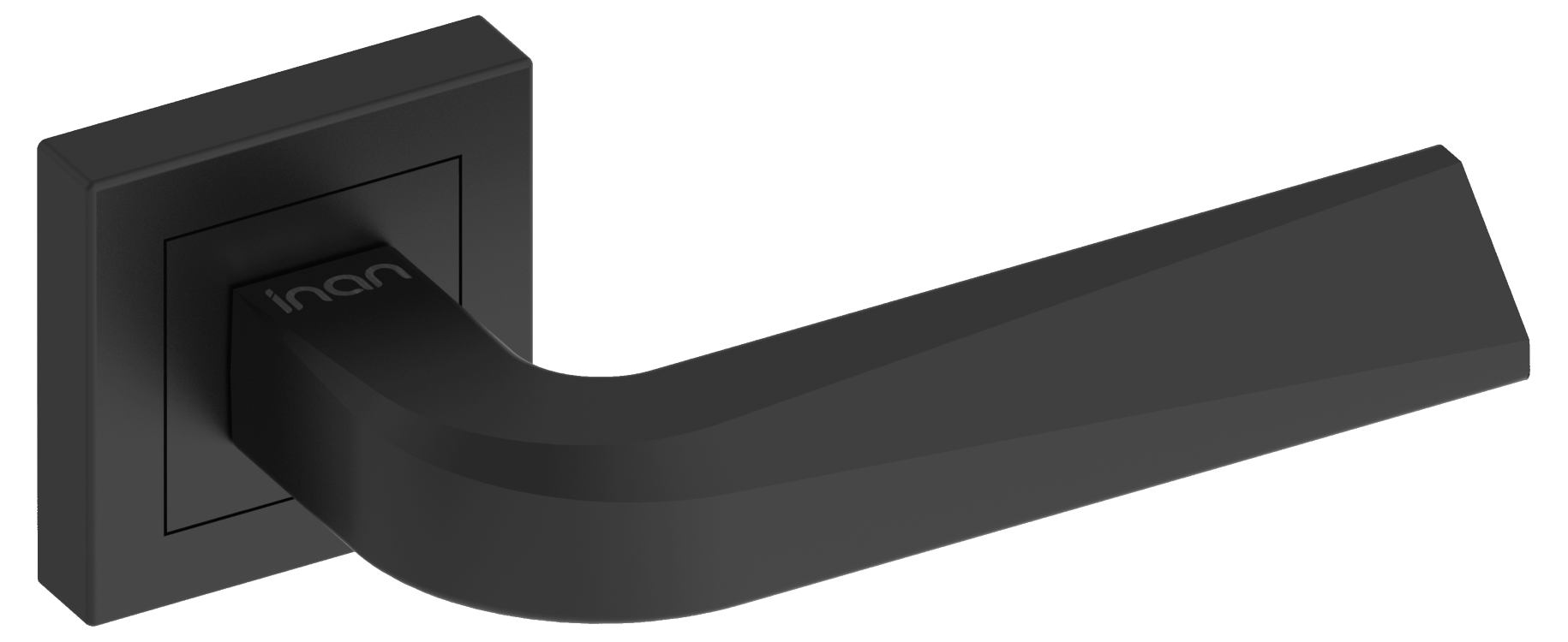 AS-250R MELEK DOOR HANDLE ON ROZETTE MATT BLACK CYLINDER