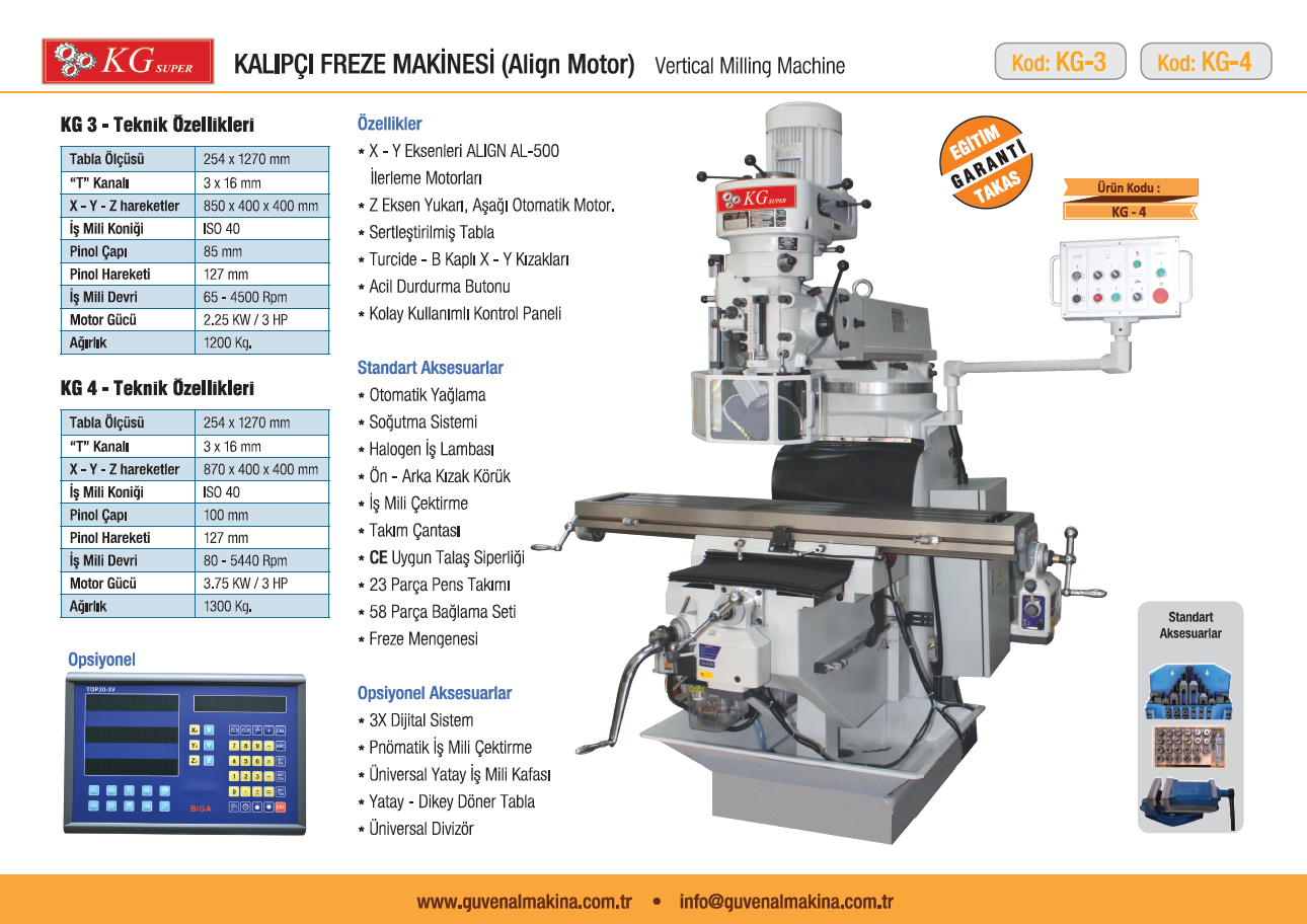 KING M250D KALIPÇI FREZE