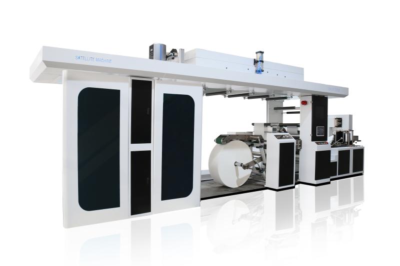 All-in-one machine for napkin printing, folding, and slitting