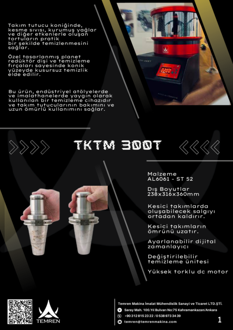 TEMREN KONİK TEMİZLEME APARATI 300