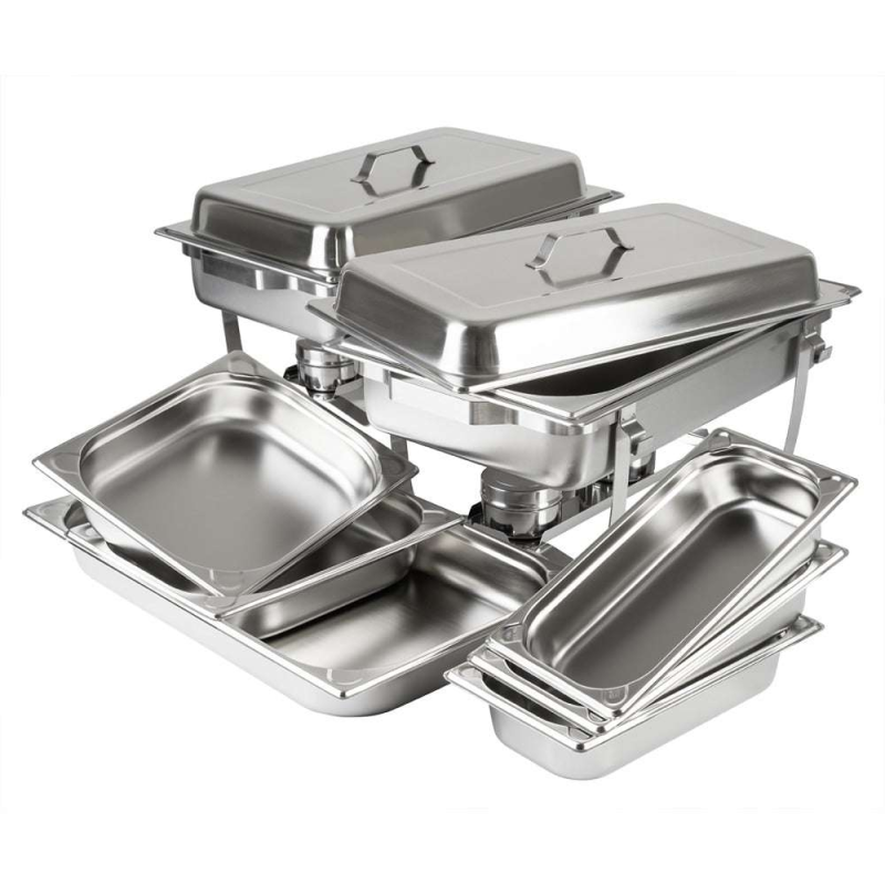 Paslanmaz çelik ısıtıcılı servis tabakları (chafing dish)