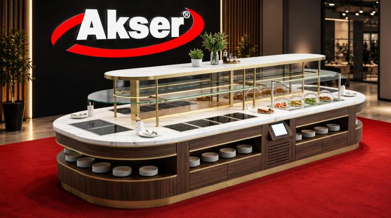 Akser Lüks Ada Tipi Açık Büfe Ünitesi