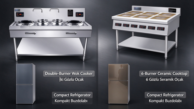 İndüksiyonlu ocaklar ve kompakt ev tipi buzdolapları