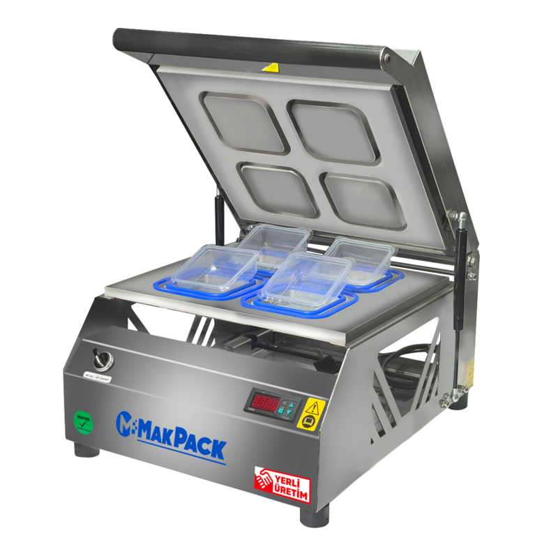 Makpack Kare Tabak Kapatma Makinesi Paslanmaz 110 x 110 mm